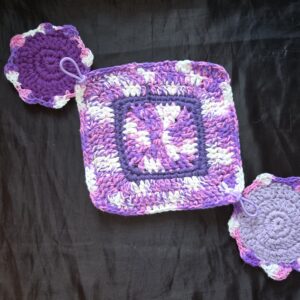 Purple crotchet table top
